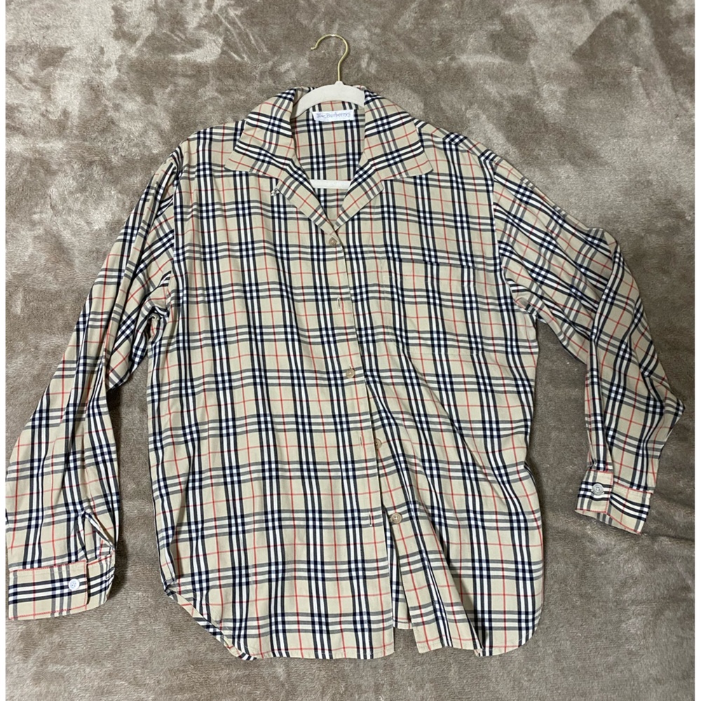 Burberry Beige Plaid Shirt